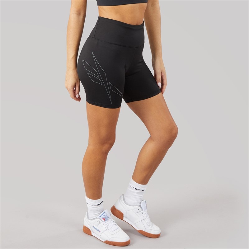 Reebok Womens Lux Bold Bike Shorts Black