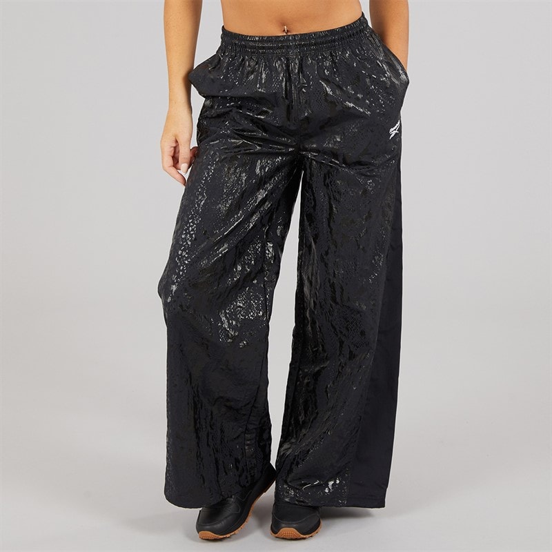 Reebok Womens Wide Leg Warm Up Pants Black