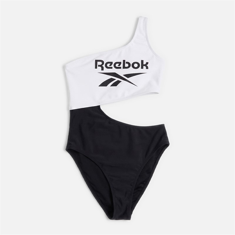 Reebok Womens Freyla Swimsuit Black/White Black/White/Black/White