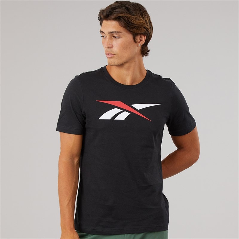 Reebok Mens Graphic Series Vector T-Shirt Black/White/Vector Red