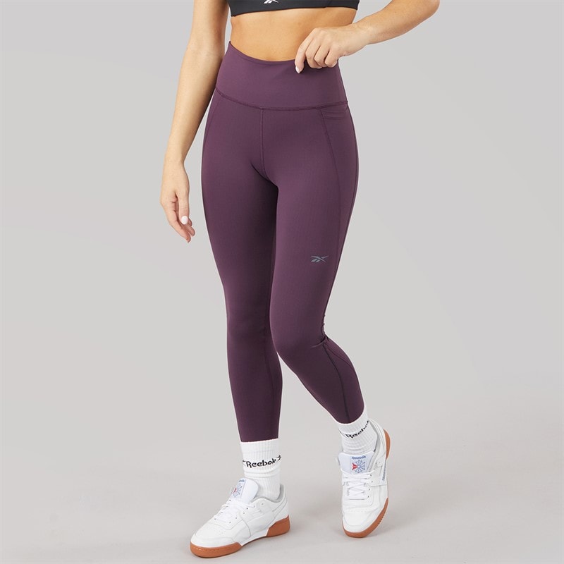 Reebok Womens Lux High Waisted RBK Fire+ Tight Leggings Midnight Plum