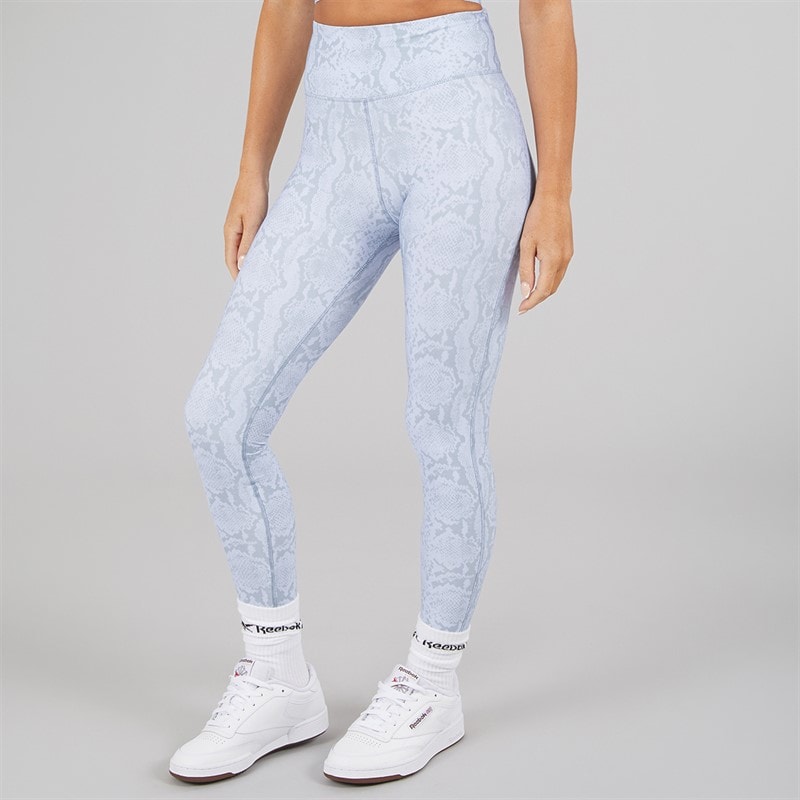 Reebok Womens ID Train AOP High Waist Tight Leggings Y2K Blue