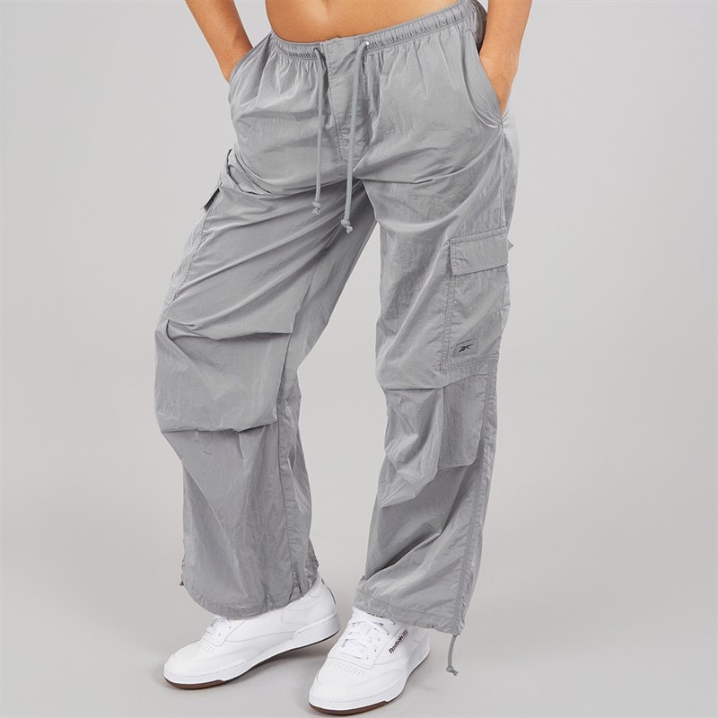 Reebok Womens Studio Style Cargo Pants Metallic Silver
