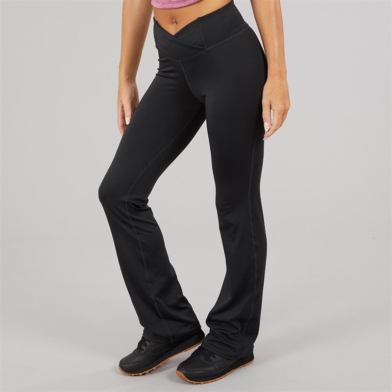 Reebok Womens Workout Ready Basic Bootcut Pants Night Black