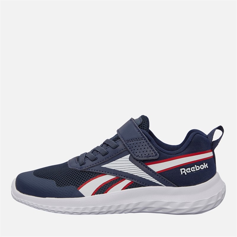 Reebok Kids Rush Runner 5 Elastic Lace And Top Strap Neutral Running Shoes Vector Navy/White/Vector Red