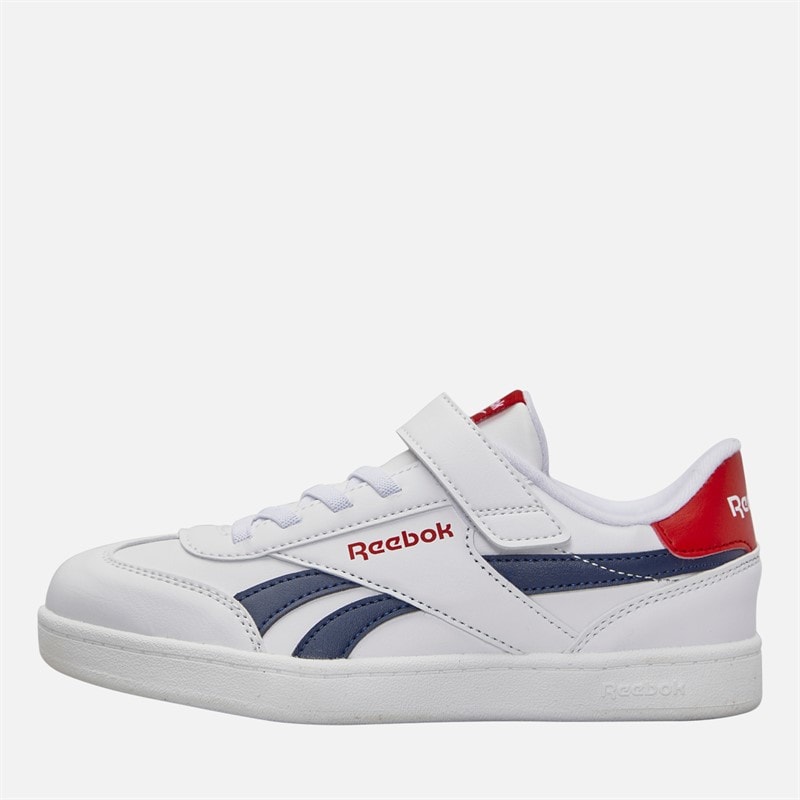 Reebok Kids Smash Edge Elastic Lace And Top Strap Trainers White/Vector Navy/Vector Red