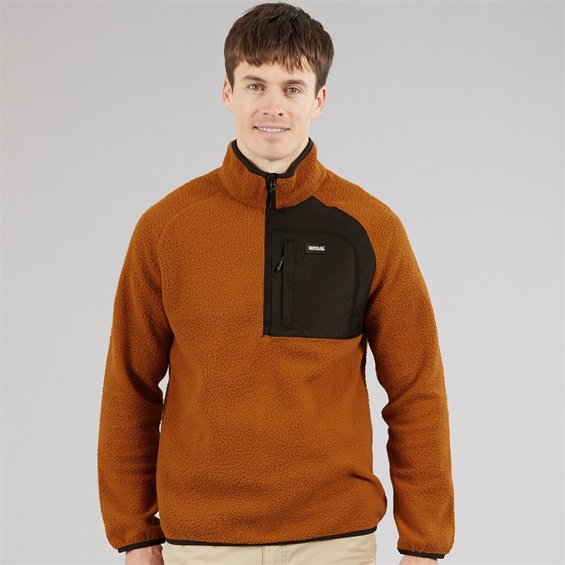 Regatta Mens Frankie Borge 1/2 Zip Fleece Jacket Glazed Ginger