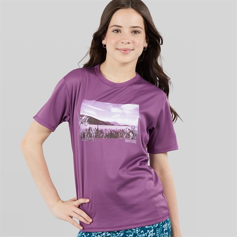 Regatta Girls Alvardo Graphic T-Shirt Sunset Purple
