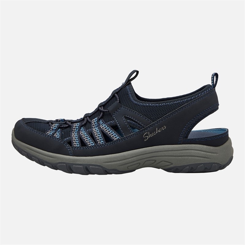 SKECHERS Womens Reggae Fest 2.0 What A View Sandals Navy Mesh/Duraback/Grey Trim