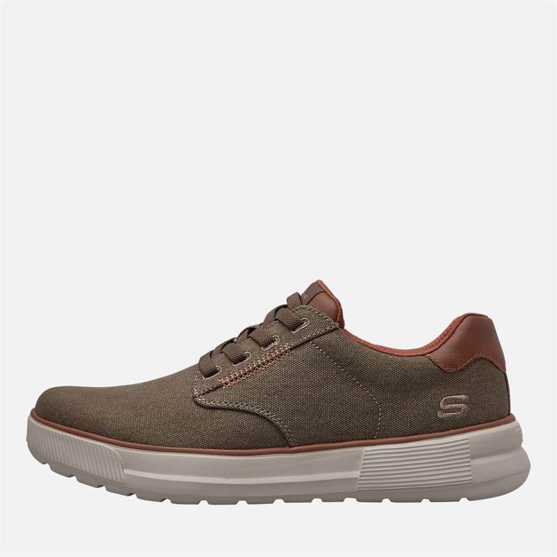 SKECHERS Mens Beckett Jojo Canvas Shoes Brown Canvas