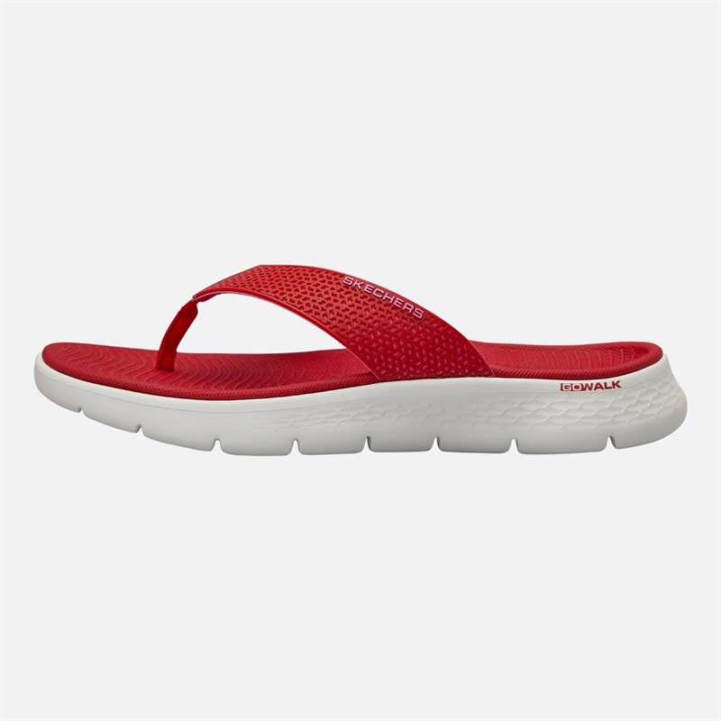 SKECHERS Womens Go Walk Flex Eve Flip Flops Red