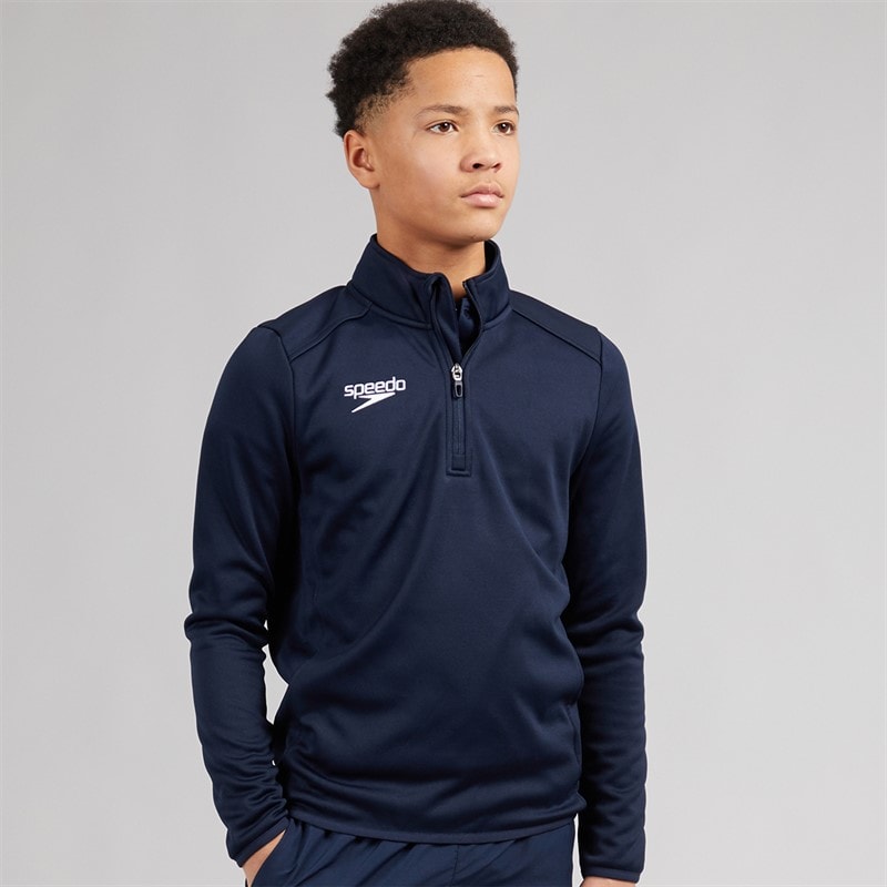 Speedo Junior Club 1/2 Zip Mid Layer Training Top Navy