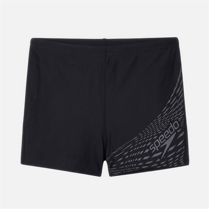 Speedo Junior Boys Medley Logo Aqua Shorts Black/Usa Charcoal