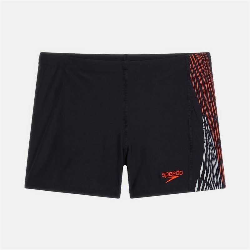 Speedo Junior Boys Placement Print Aqua Shorts Red Ginger