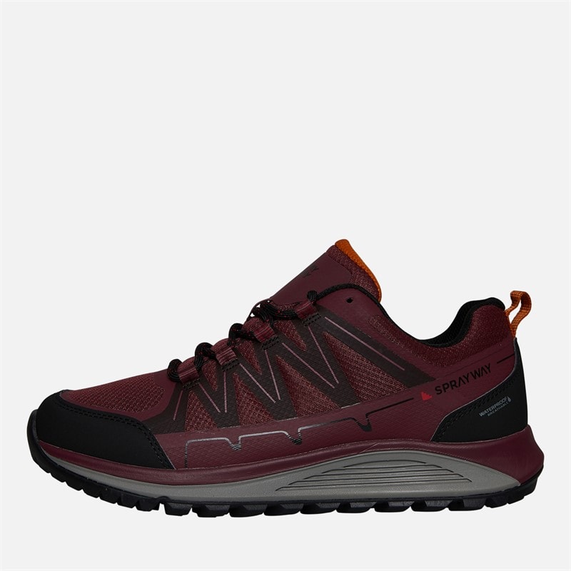Sprayway Mens Burbage Low Hydrodry Waterproof Walking Shoes Maroon