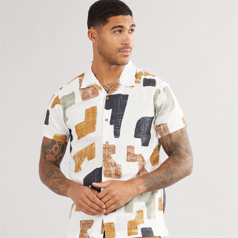 THREADBARE Mens Pavilion Short Sleeve Shirt White