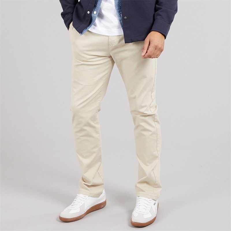 THREADBARE Mens Artois Chino Trousers Light Stone