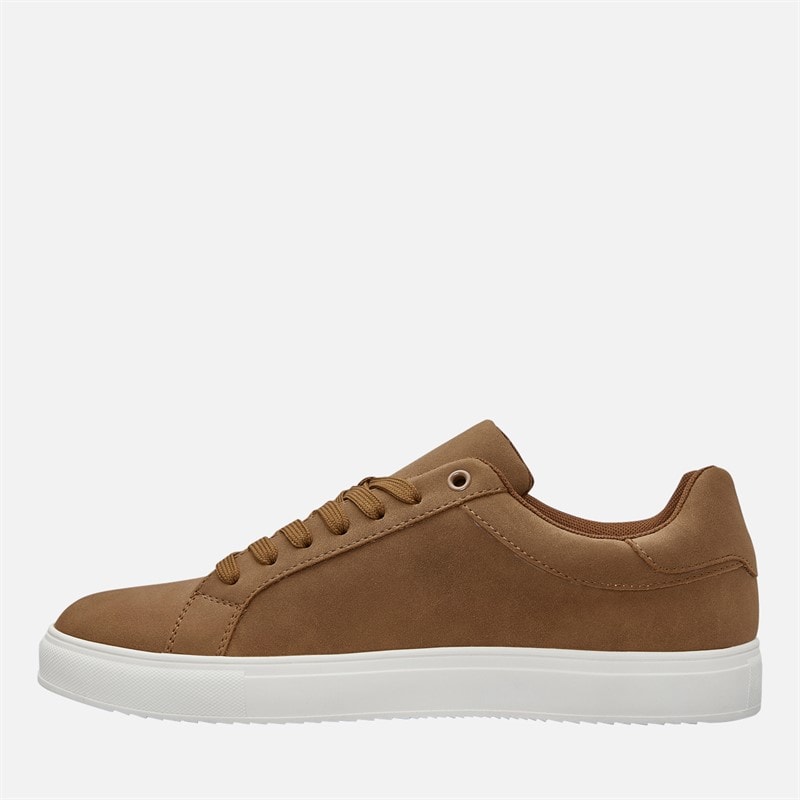 THREADBARE Mens Court Trainers Brown