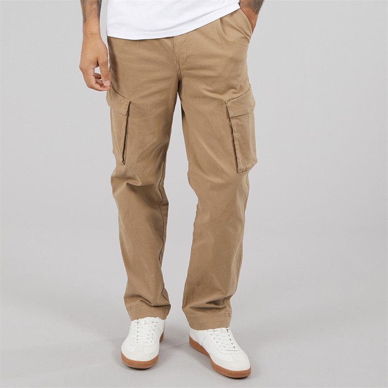 THREADBARE Mens Castil Cargo Trousers Dark Stone Dk Stone