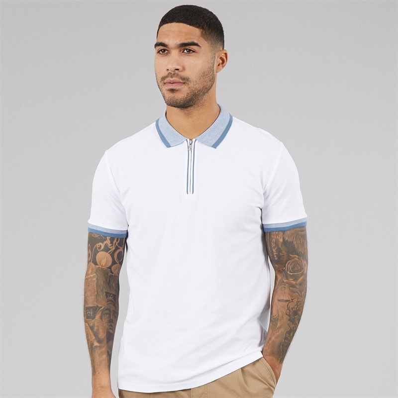 THREADBARE Mens Ember Polo Shirt White