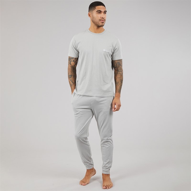 THREADBARE Mens Elton Pyjama Set Chalk