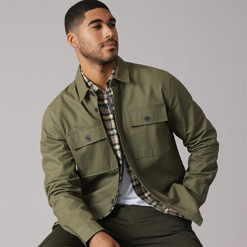 THREADBARE Mens Pulp Shacket Olive