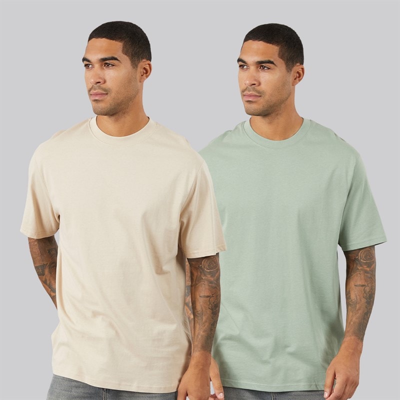 THREADBARE Mens Two Pack Amand T-Shirts Multi