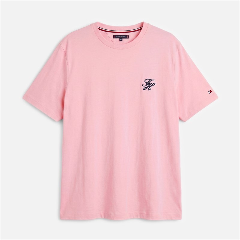 Tommy Hilfiger Mens Plus Script Monogram T-Shirt Classic Pink