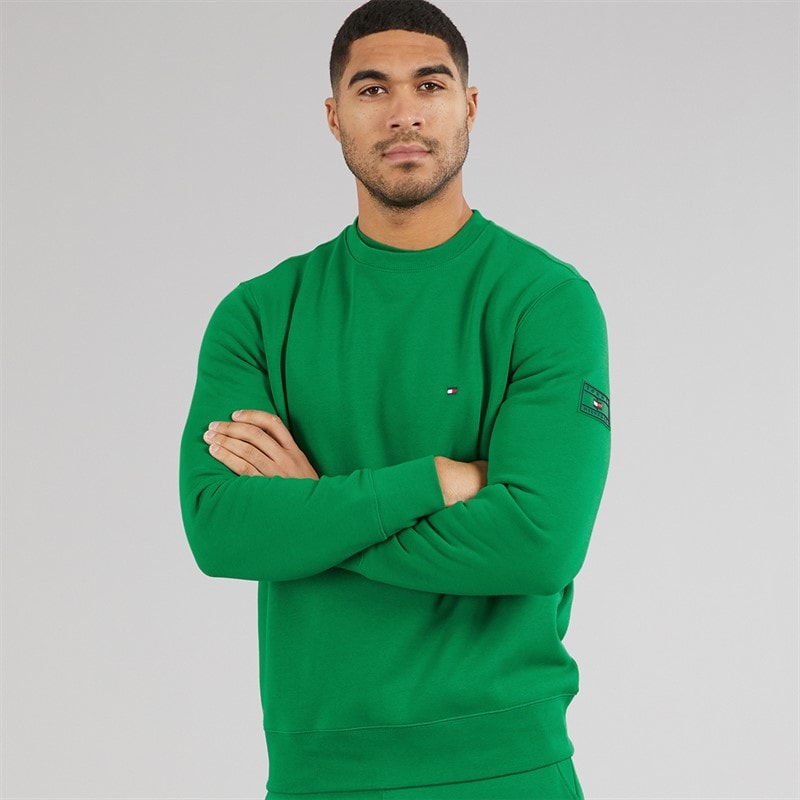 Tommy Hilfiger Mens Sleeve Badge Sweatshirt Nouveau Green