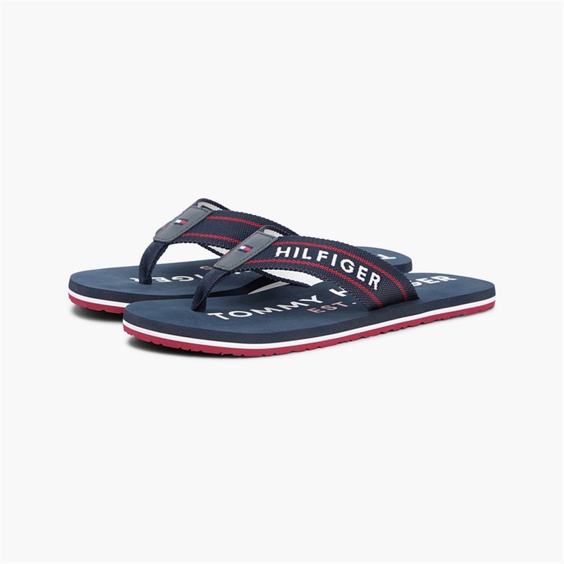 Tommy Hilfiger Mens Sporty Flip Flops Desert Sky