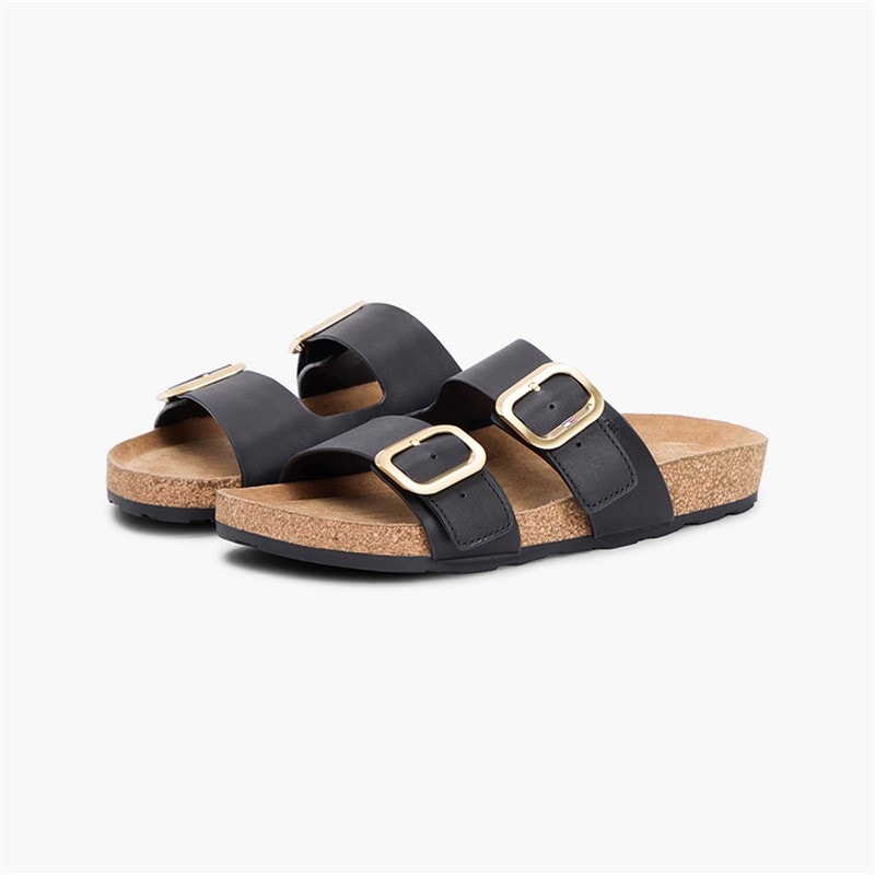Tommy Hilfiger Womens Classic Dual Strap Sandals Black