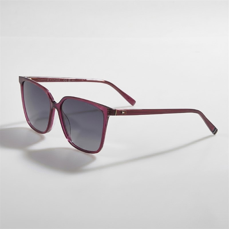 Tommy Hilfiger Womens Square Sunglasses Burgundy 2