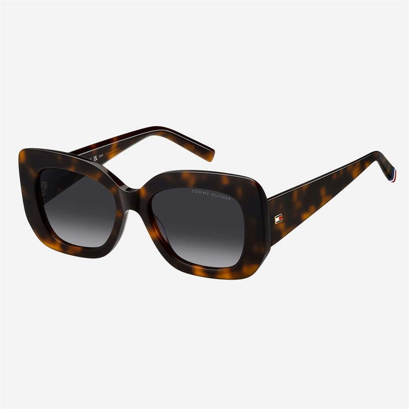 Tommy Hilfiger Womens Rectangular Sunglasses Havana