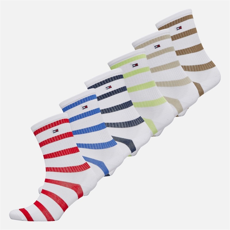 Tommy Hilfiger Kids Breton Six Pack Crew Socks Multi