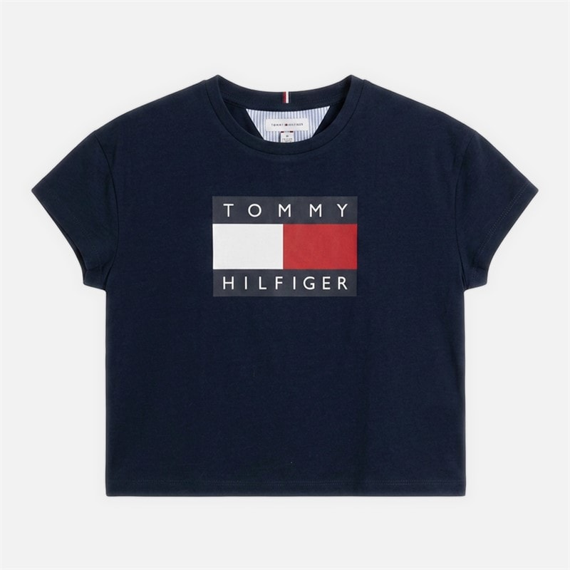 Tommy Hilfiger Girls Heritage Flag T-Shirt Night Navy