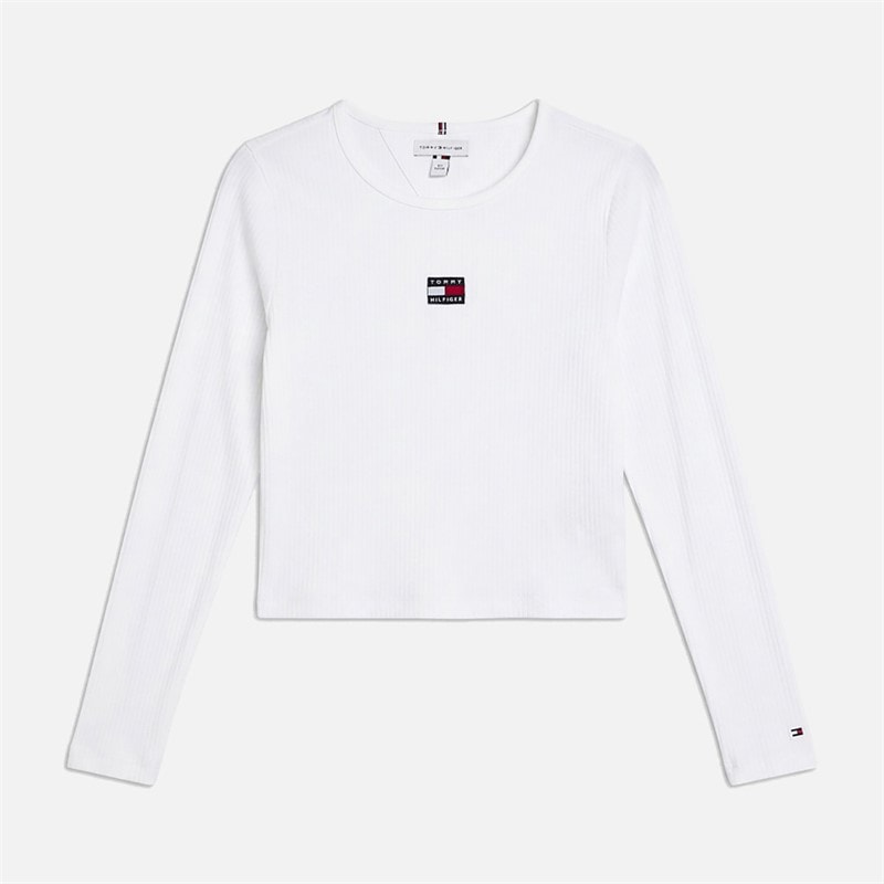 Tommy Hilfiger Girls Heritage Flag Top Yacht Brilliant White