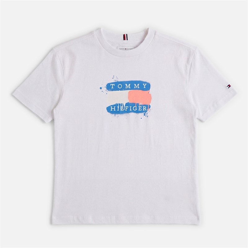 Tommy Hilfiger Boys Tommy Flag T-Shirt White