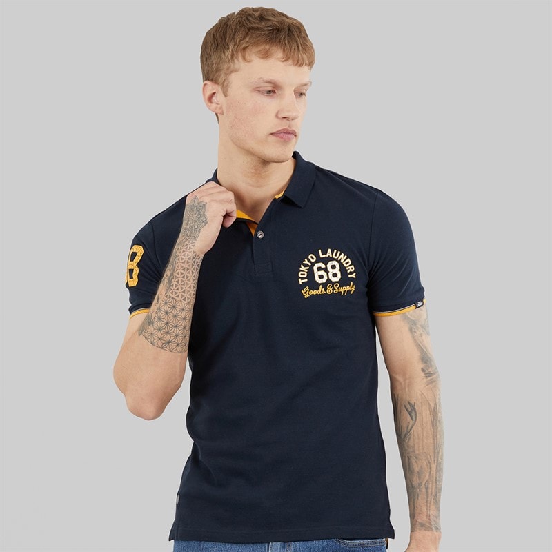 Tokyo Laundry Mens Sporty Polo Shirt Navy