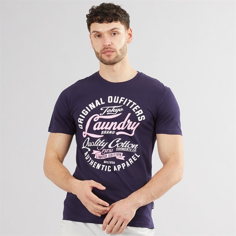 Tokyo Laundry Mens Bruton T-Shirt Navy