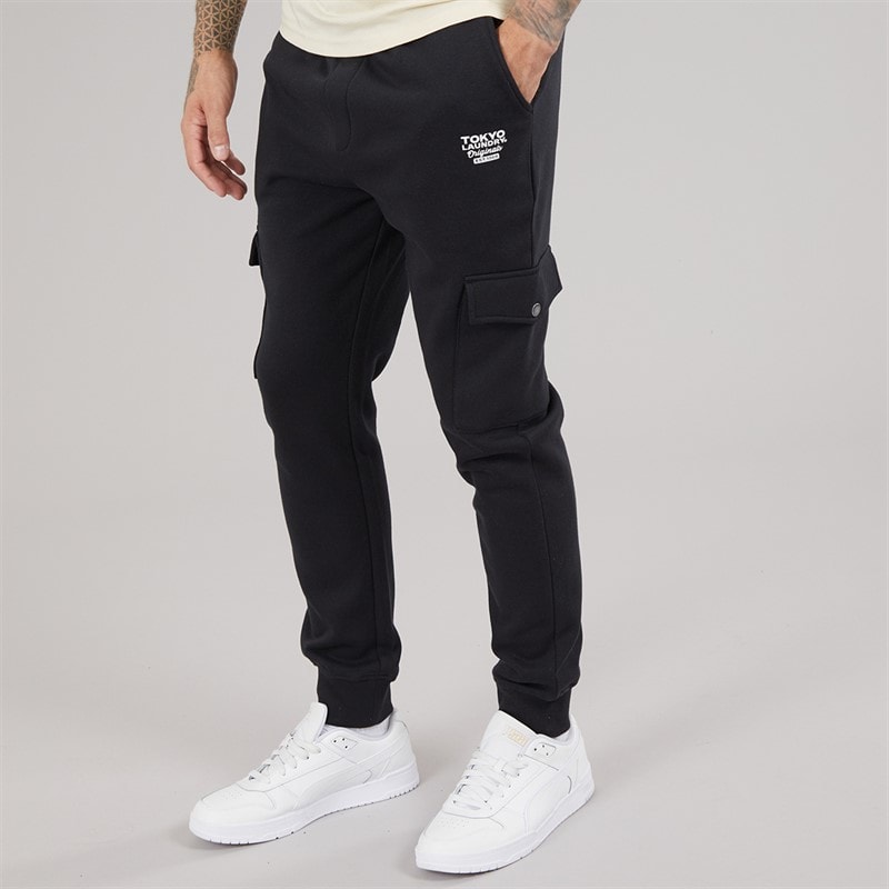 Tokyo Laundry Mens Collymore Joggers Jet Black