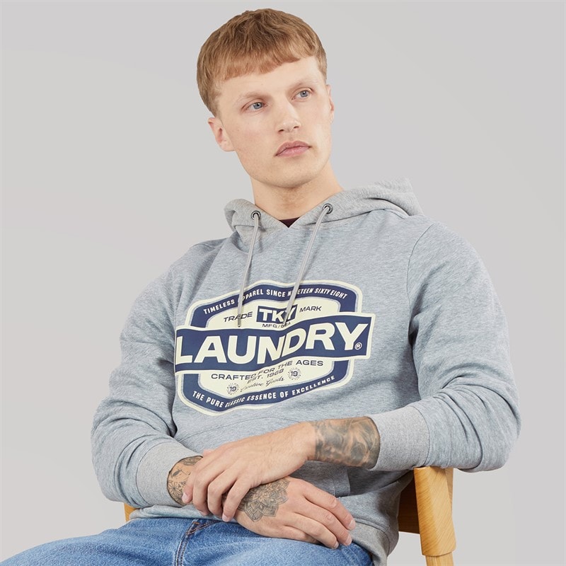 Tokyo Laundry Mens Doak Hoodie Chiselled Stone