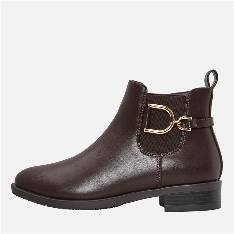 Truffle Collection Womens Trim Detail Chelsea Boots Chocolate Pu