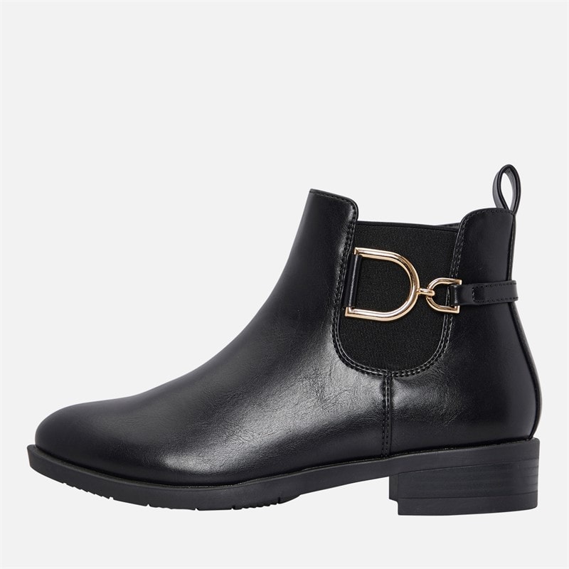 Truffle Collection Womens Trim Detail Chelsea Boots Black Pu
