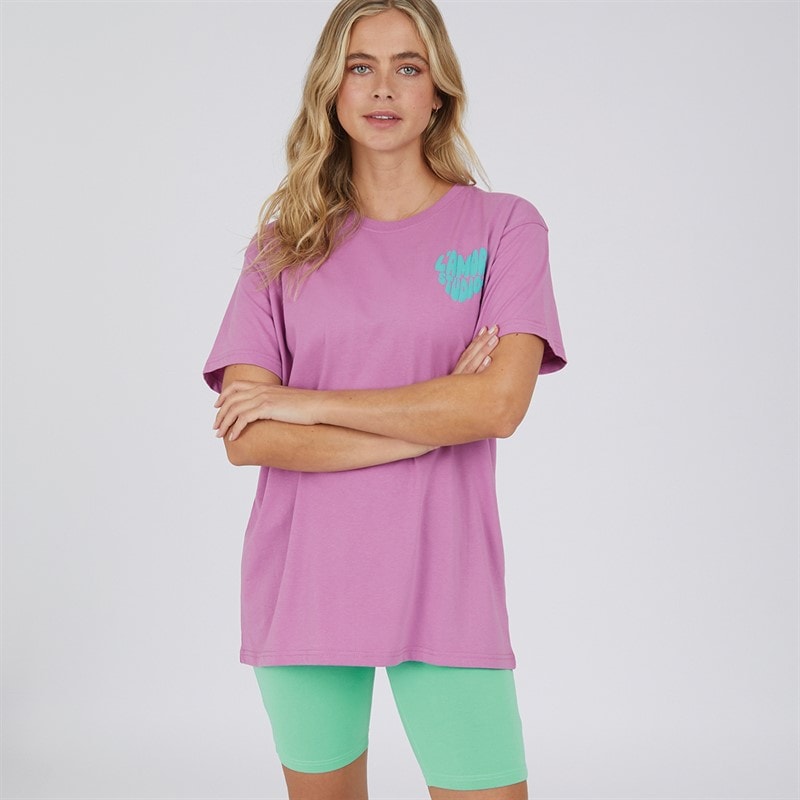 L'amore Couture Womens Luisiana T-Shirt And Shorts Set Violet/Mint