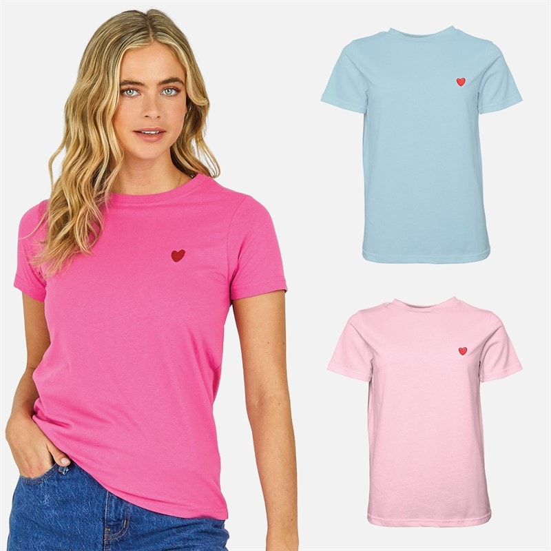 L'amore Couture Womens Malio Three Pack T-Shirts Hot Pink/Pink/Lilac