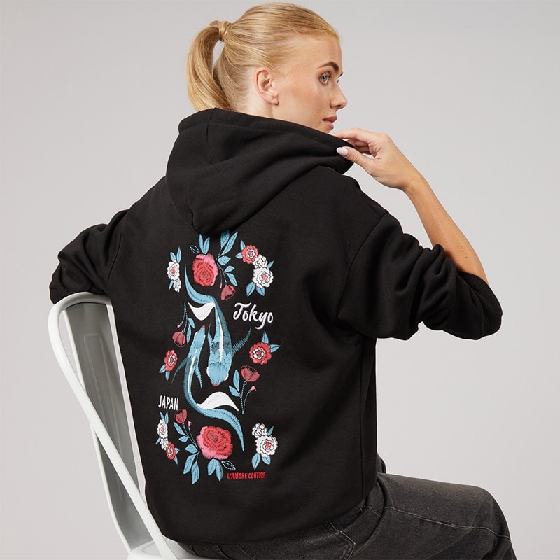 L'amore Couture Womens Tokyo Hoodie Black
