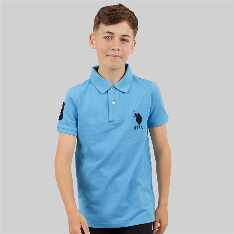 U.S. POLO ASSN. Boys Player 3 Pique Polo Shirt Heritage Blue