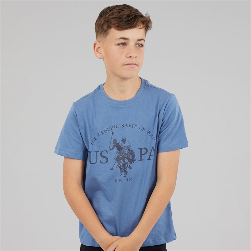 U.S. POLO ASSN. Boys Graphic T-Shirt Blue Horizon