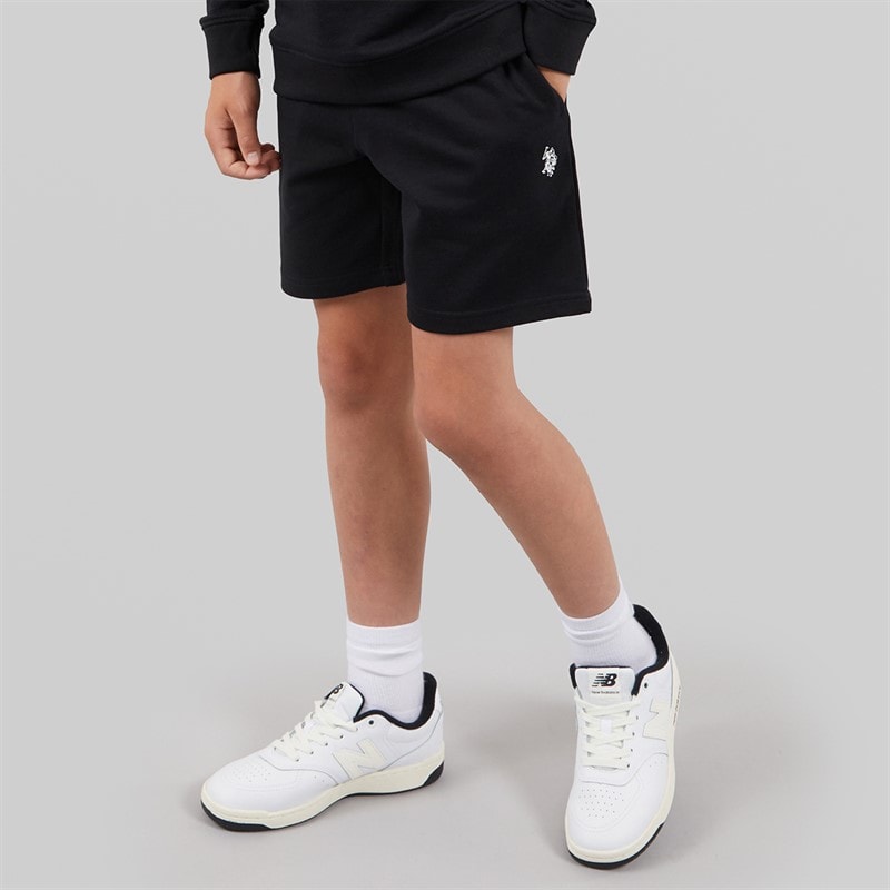 U.S. POLO ASSN. Boys DHM LB Sweat Shorts Black Bright White Dhm
