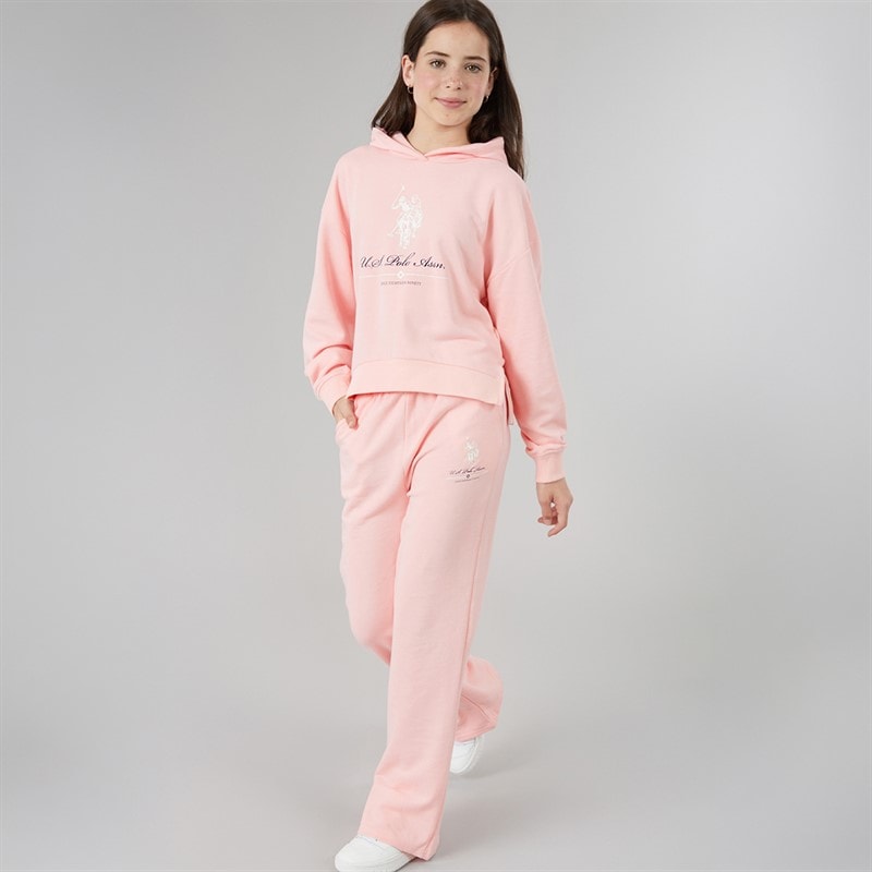 U.S. POLO ASSN. Girls Hoodie And Joggers Set Crystal Rose